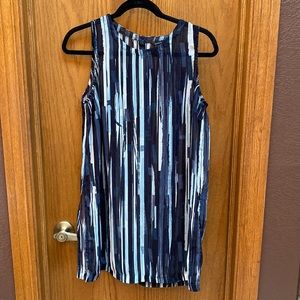 Blue geometric striped swimsuit cover up